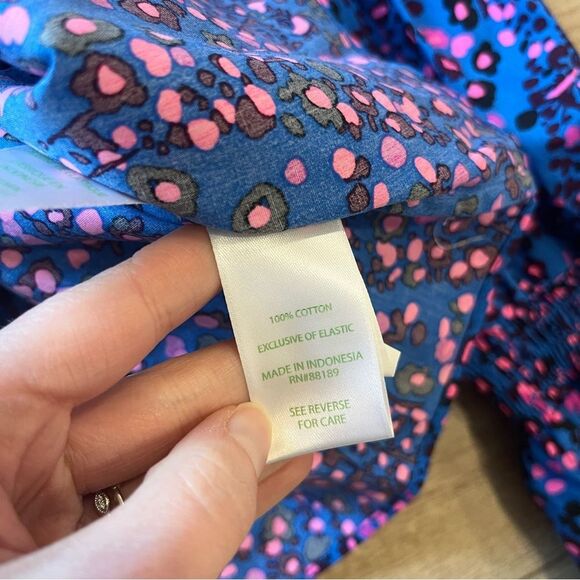 NWT Lilly Pulitzer Preslee Long Sleeve Top Blue Flare Cheetah Leopard Size 6 - Picture 6 of 6